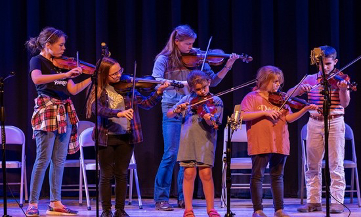 Young musicians performing together